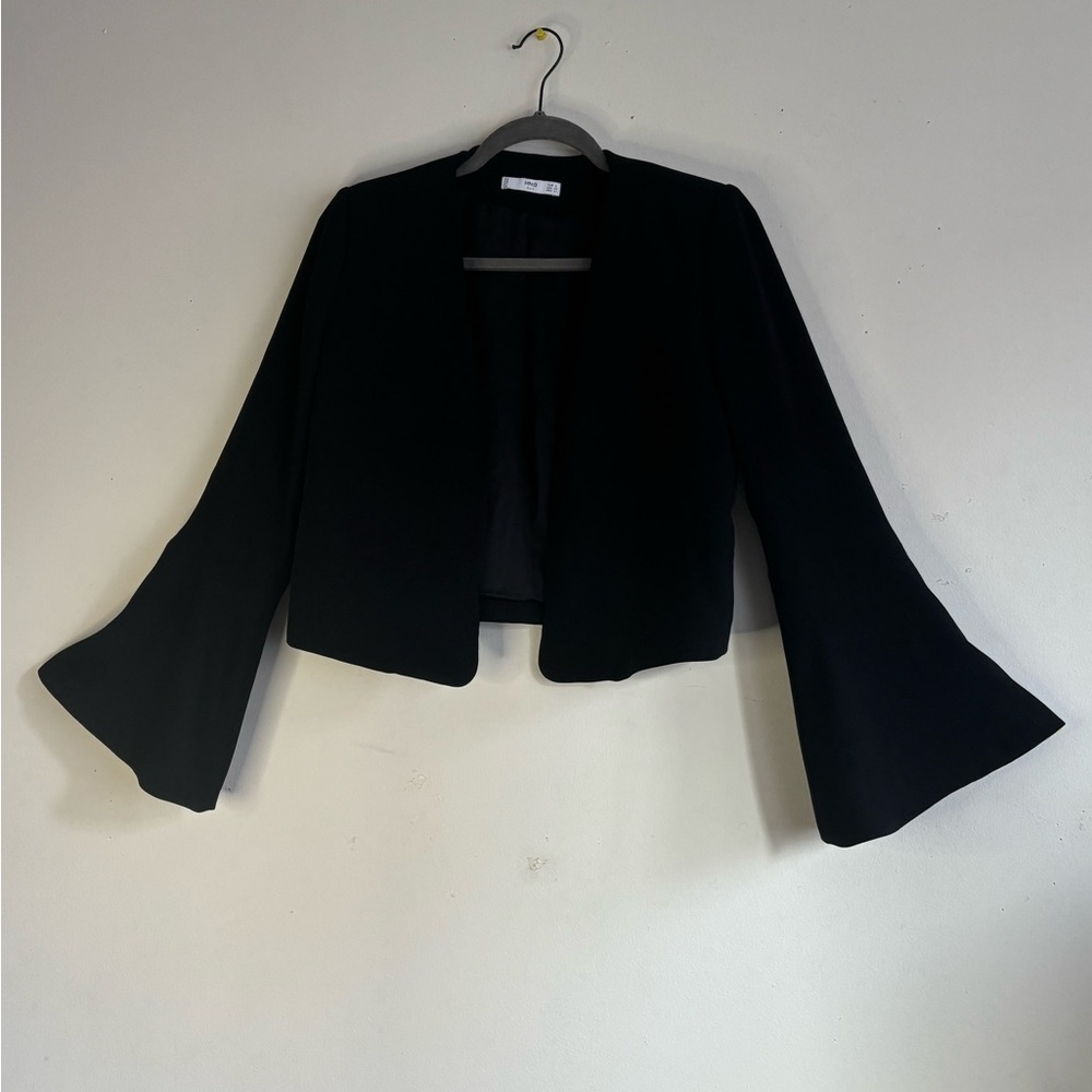 Mango Suit Black Women's Flared Sleeve Blazer Size USA XS EUR S MEX CH